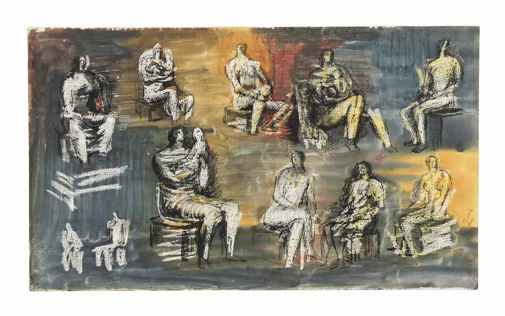 Henry Moore Seated Figures 1940 MutualArt