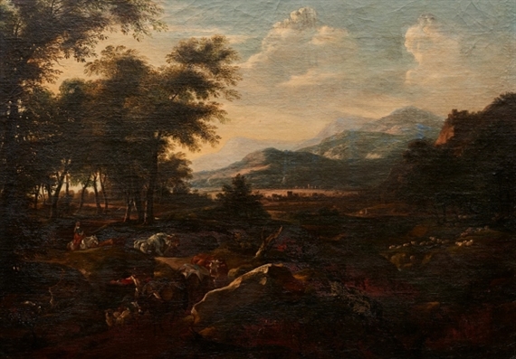 Pastoral Scene by Johan Heinrich Roos, Willem von Bemmel