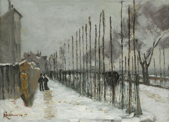 ROUTE ENNEIGÉE AUX ENVIRONS DE PARIS by Armand Guillaumin, 1879