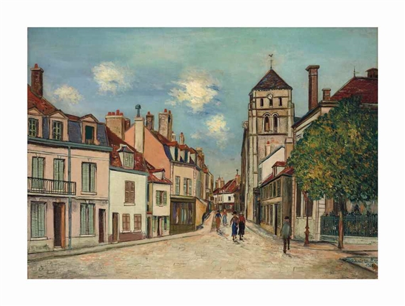 Cosne (Nièvre), Église et rue Saint-Jacques by Maurice Utrillo, 1925