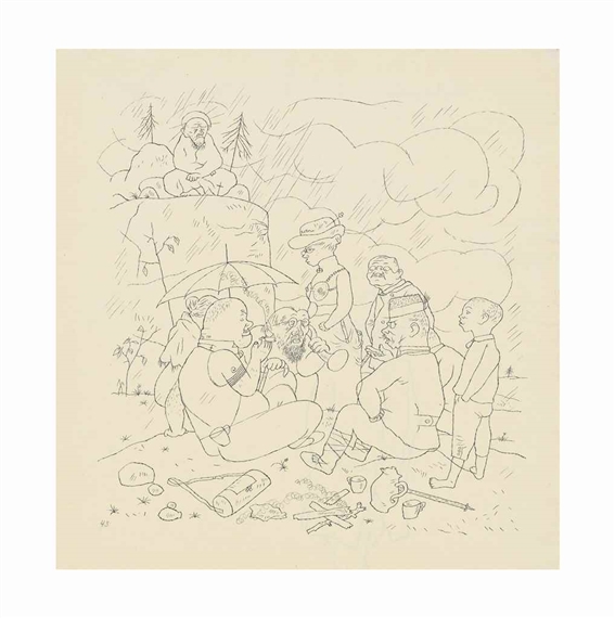 Germanentag (recto); Untitled (verso) by George Grosz, 1921