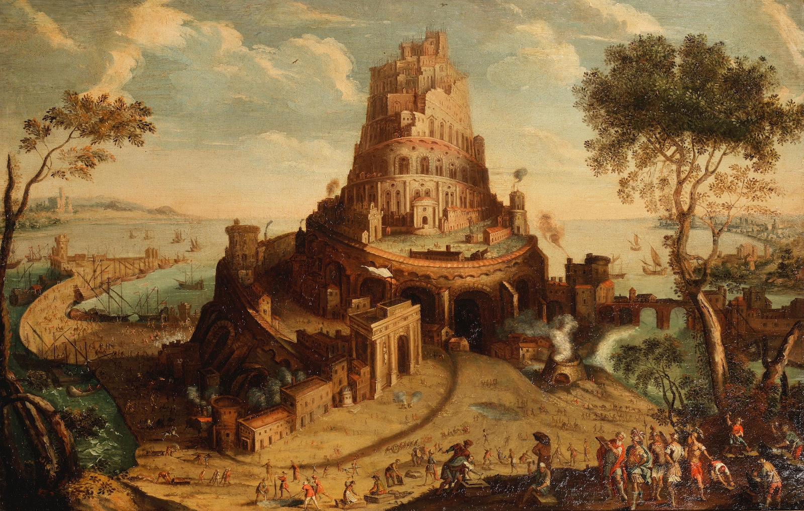 Строительство вавилонской башни. Фалькенборх Вавилонская башня. Брейгель старший Вавилонская башня.