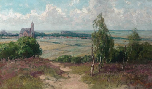 Artwork by Willem Frederik Noordijk, A view on Huizen, Made of oil on canvas