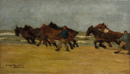 Horses in action on the beach