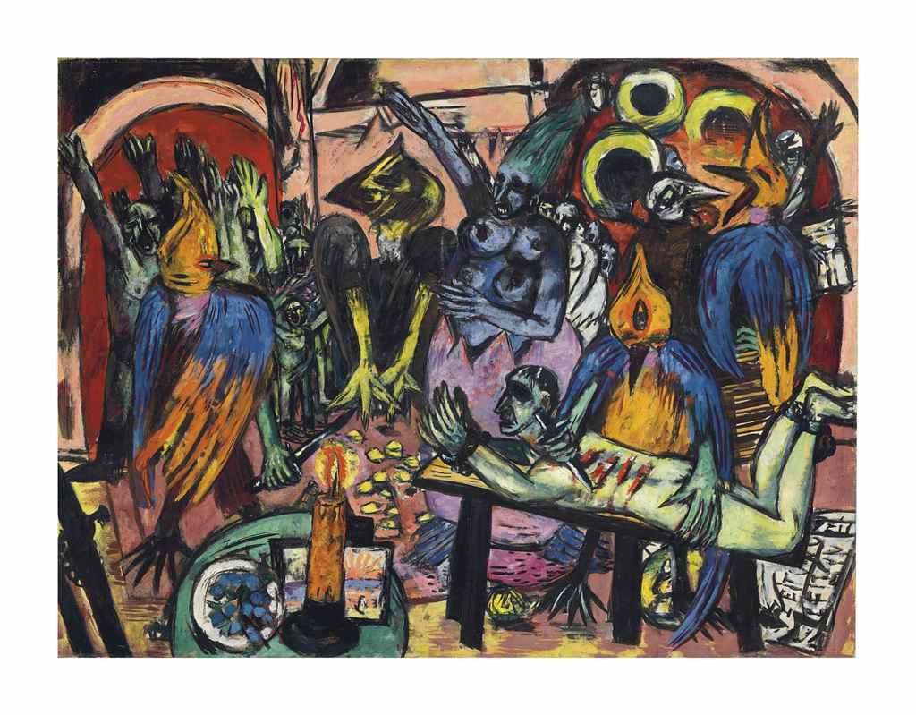 Artwork by Max Beckmann, Hölle der Vögel, Made of oil on canvas