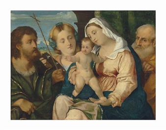 The Holy Family with Saint John the Baptist and Saint Catherine of Alexandria - Jacopo Palma il Vecchio