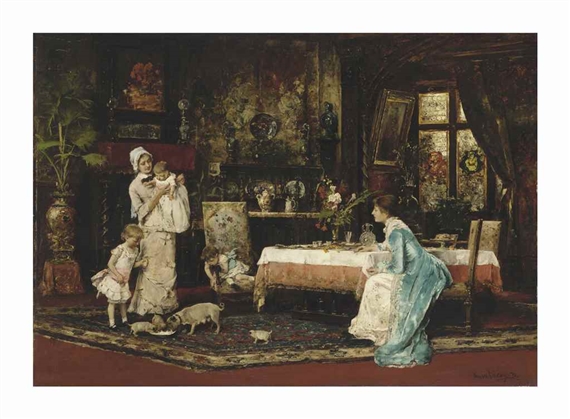 The two families by Mihaly Munkacsy