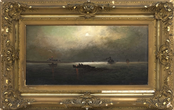 A Shipping Channel Under Moonlight