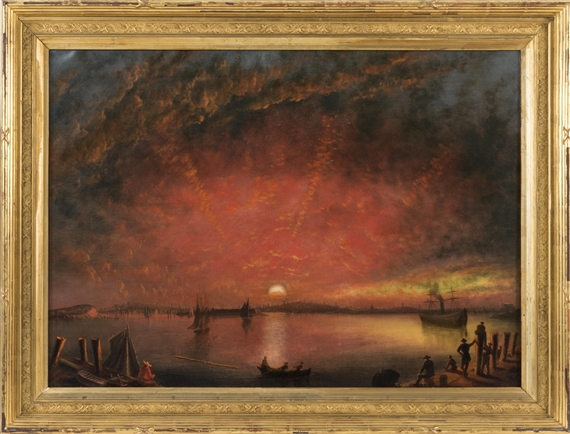Sunset Over Baltimore Harbor by Nicolino Vicompte Calyo