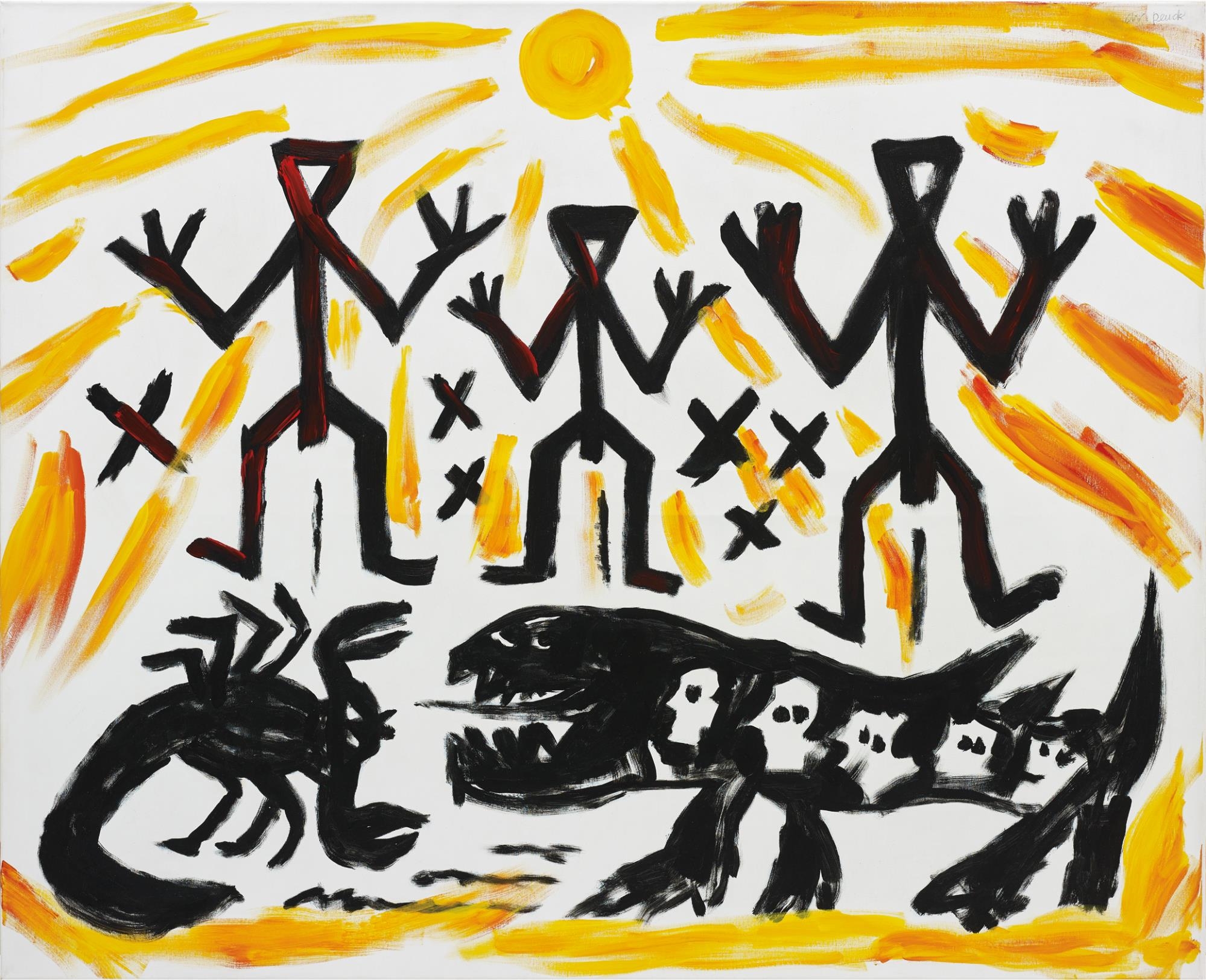 A.R. Penck | Der Schritt a yx2 3 (1990s) | MutualArt
