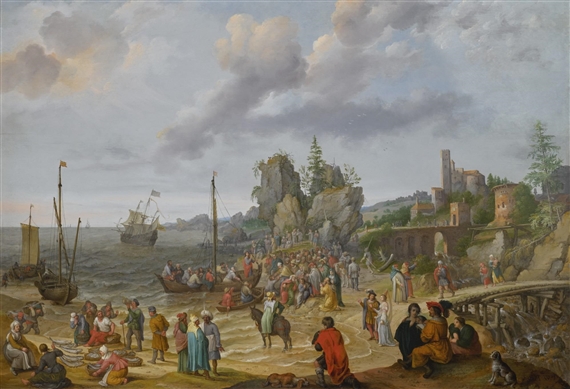 Jesus Preaching On The Shores Of The Sea Of Galilee by Abraham Willaerts