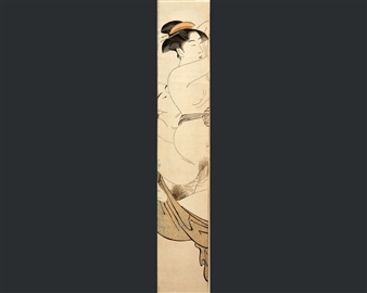Sode no maki, le rouleau de manche, couple allongé - Torii Kiyonaga