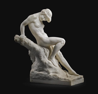 FIGURE OF A NYMPH SEATED ON A BRANCH - Constantino Dimitriadis