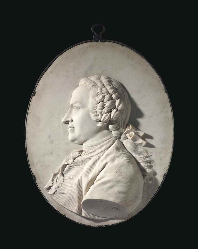 French School, 18th Century | A WHITE MARBLE OVAL PORTRAIT PROFILE ...