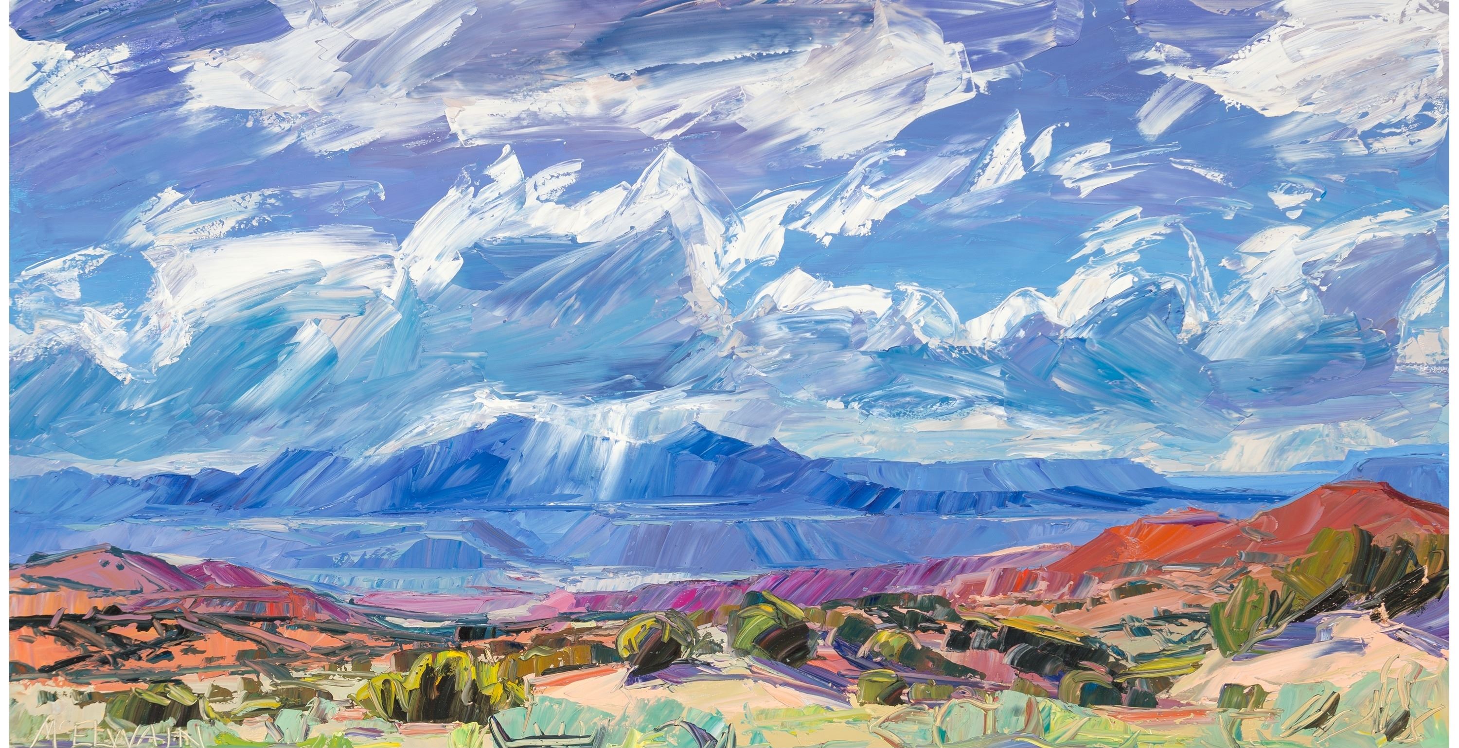 Artwork by Louisa McElwain, Silver Rain, Made of Oil on canvas