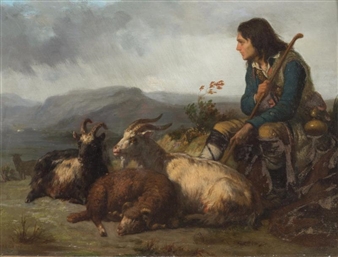 Berger dans la campagne italienne - Dominique Antoine Jean Baptiste Magaud