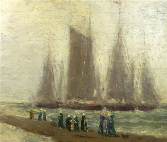 By the Shoreline by Hendrik Willem Mesdag