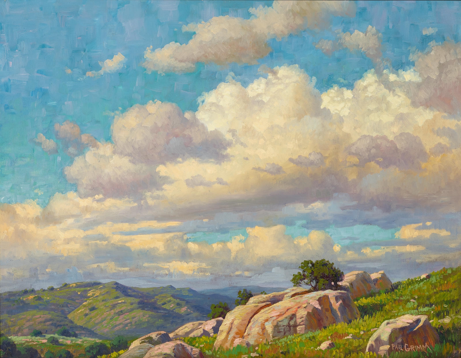 Artwork by Paul Grimm, Cumulus Clouds, Made of Oil on canvas