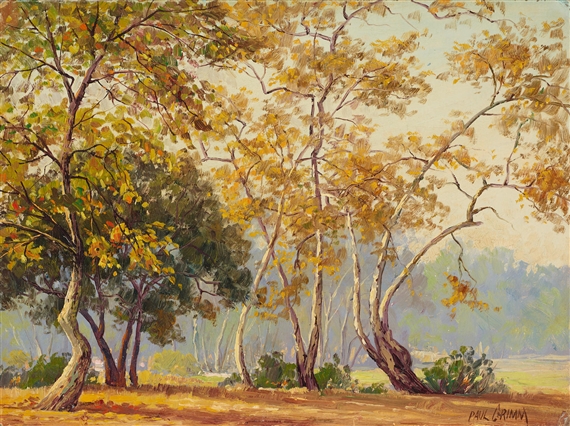 3 Works: Autumn Trees, Spring Colors, Ranch in the Foothills by Paul Grimm