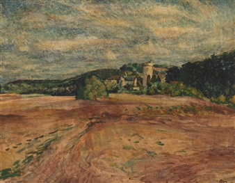 La Tour de Treves vue des Sables de la Loire - Pierre Georges Vielledent