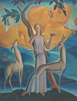 Woman with Deer - Christopher Lee Clark