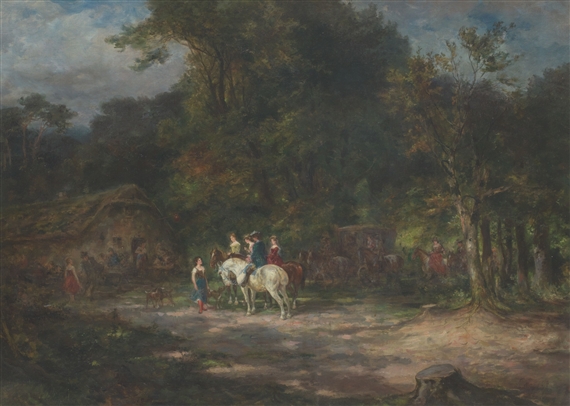 Tavern in the forest by Gustav Eggena