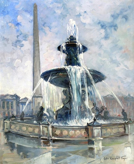 Fontaines de la Concorde, Paris by Colin Campbell Cooper