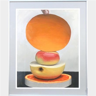 Contemporary still life with stacked fruit - Alexi Worth