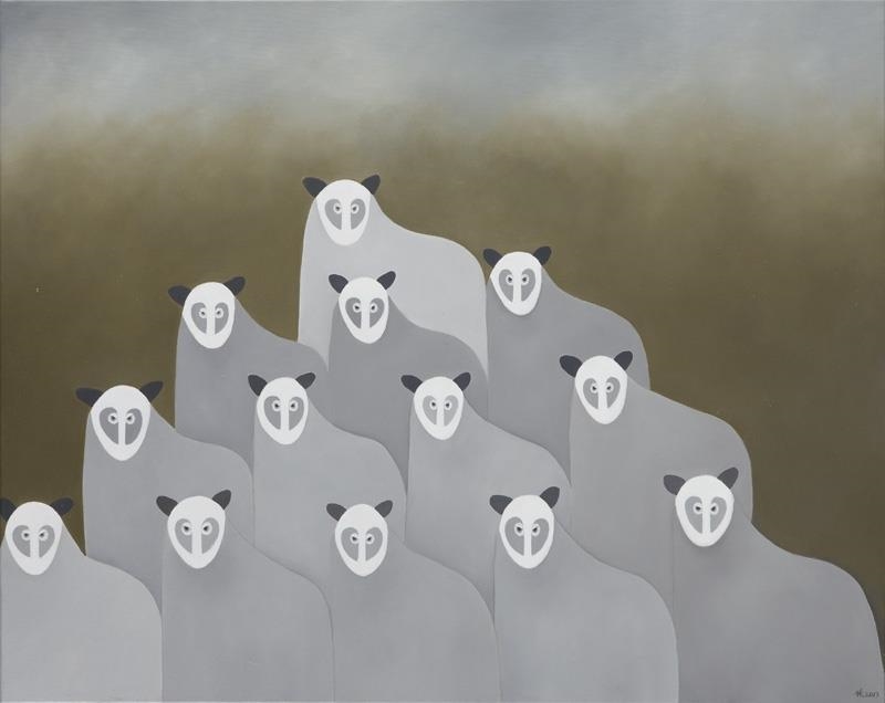 Artwork by Wioletta Winiarczyk, The hierarchy of the herd, Made of oil on canvas