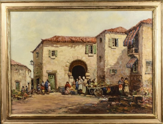 Village Market by Frank Townsend Hutchens