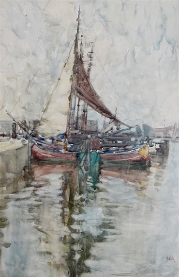 Dutch Harbour Scene by Frances Hodgkins, 1907