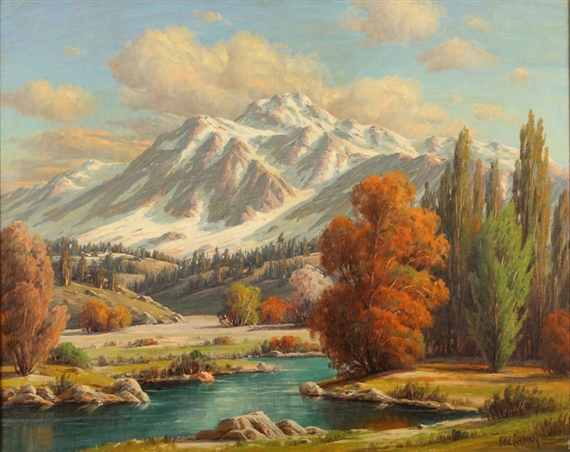 Golden Autumn,  lake in a mountain landscape
