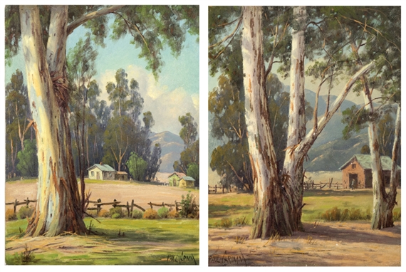 Two Works: Eucalyptus & Barn and Sheltering Trees