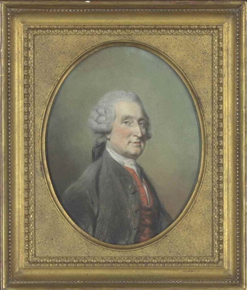 Portrait of a gentleman in a brown coat by Daniel Gardner