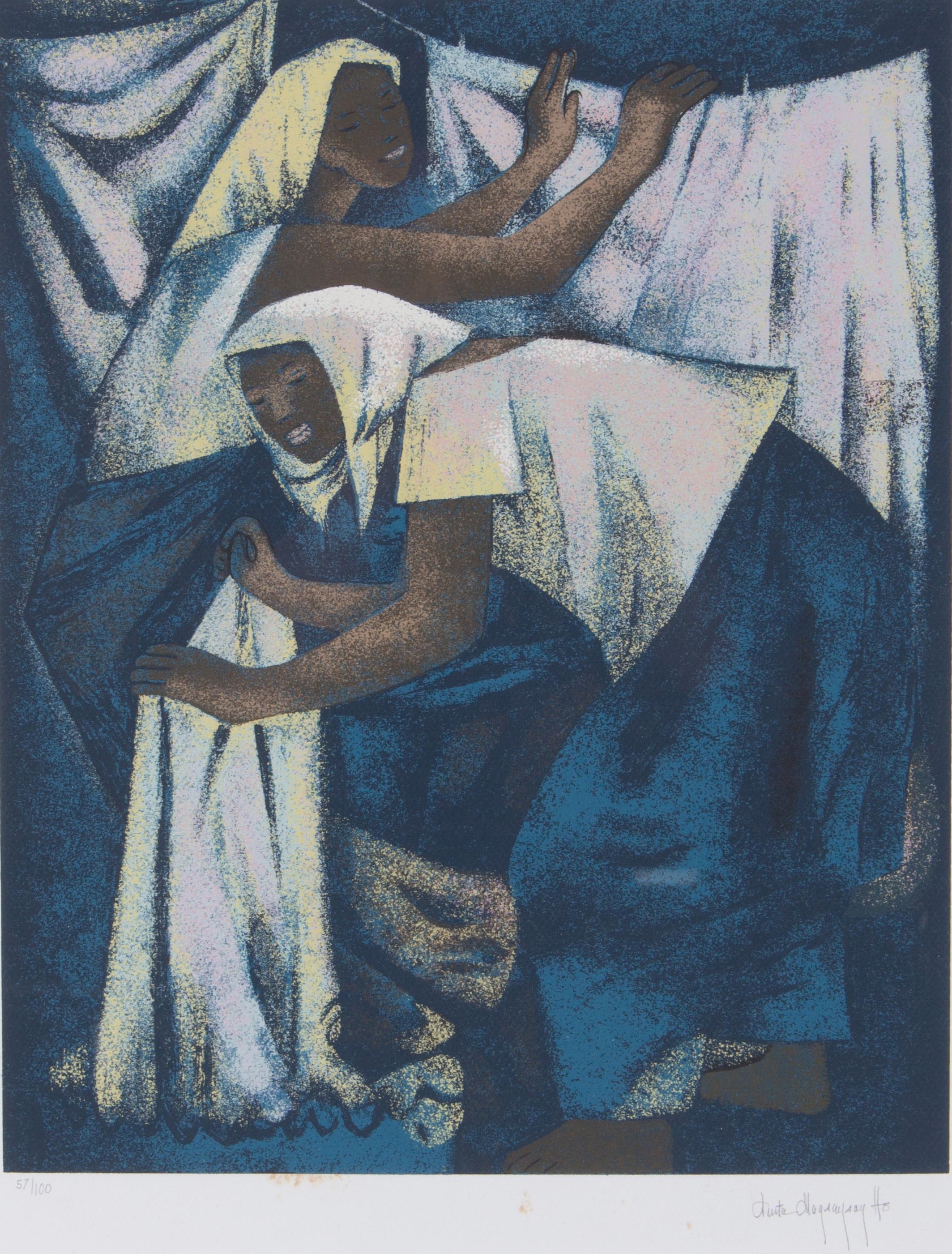Artwork by Anita Magsaysay-Ho, Lavanderas, Made of Serigraph