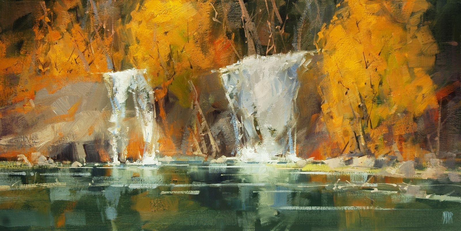 Artwork by David W. Mayer, Hanging Lake in Autumn, Made of Oil