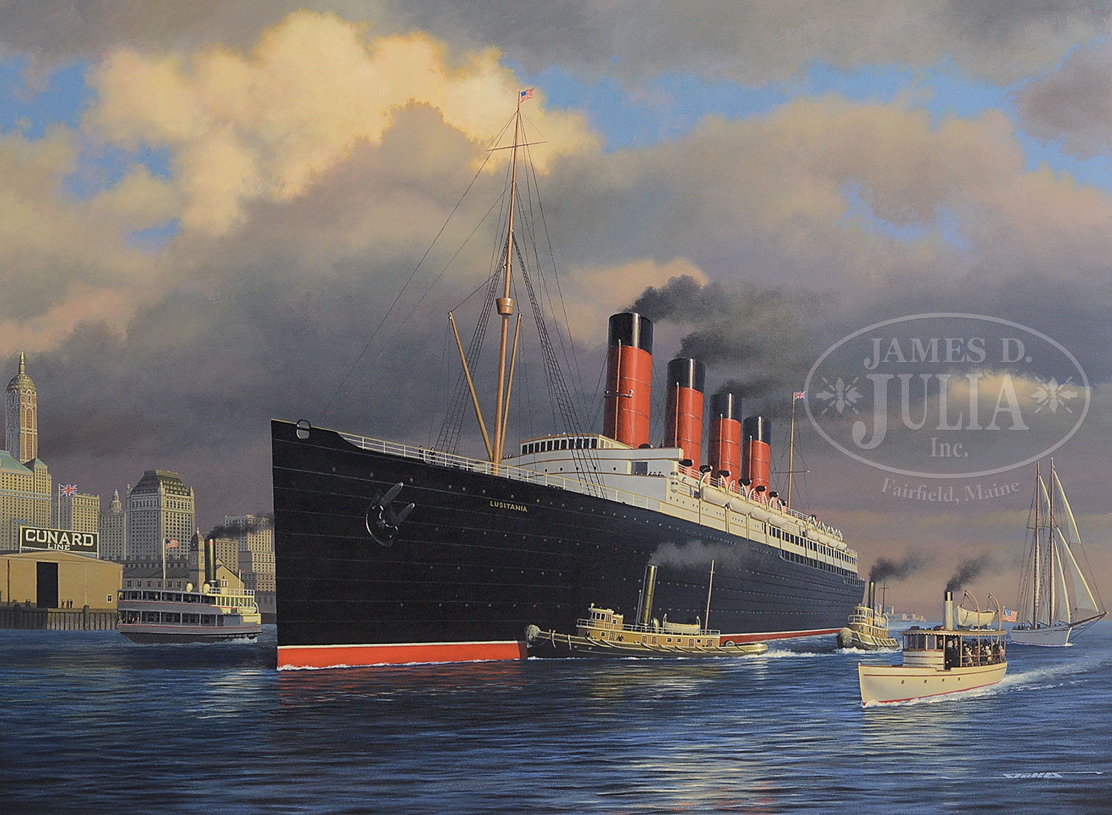 Stan Stokes LUSITANIA AT NEW YORK (1907) MutualArt