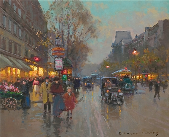 Boulevard des Italiens by Edouard Léon Cortès