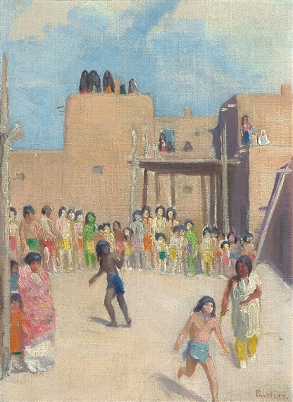 Fun at the Pueblo by Bert Phillips