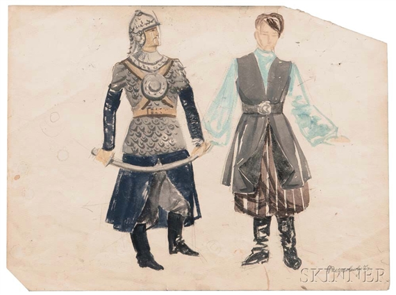Costume Sketches for Prince Igor (Opera by Borodin) by Fedor Fedorovich Fedorovsky, 1929