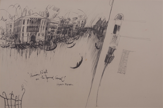 Venice By Night On The Grand Canal by Dennis Baker