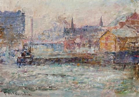 LITTLE DOCK, MELBOURNE by Frederick McCubbin, circa 1914