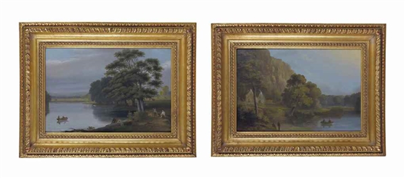 Joseph Rhodes | A Pair: Paysages lacustres (1811) | MutualArt