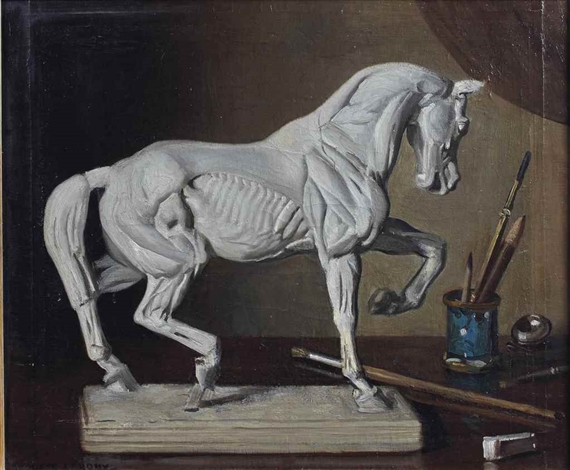 Nature morte au cheval de plâtre by Jules Marie Auguste Leroux