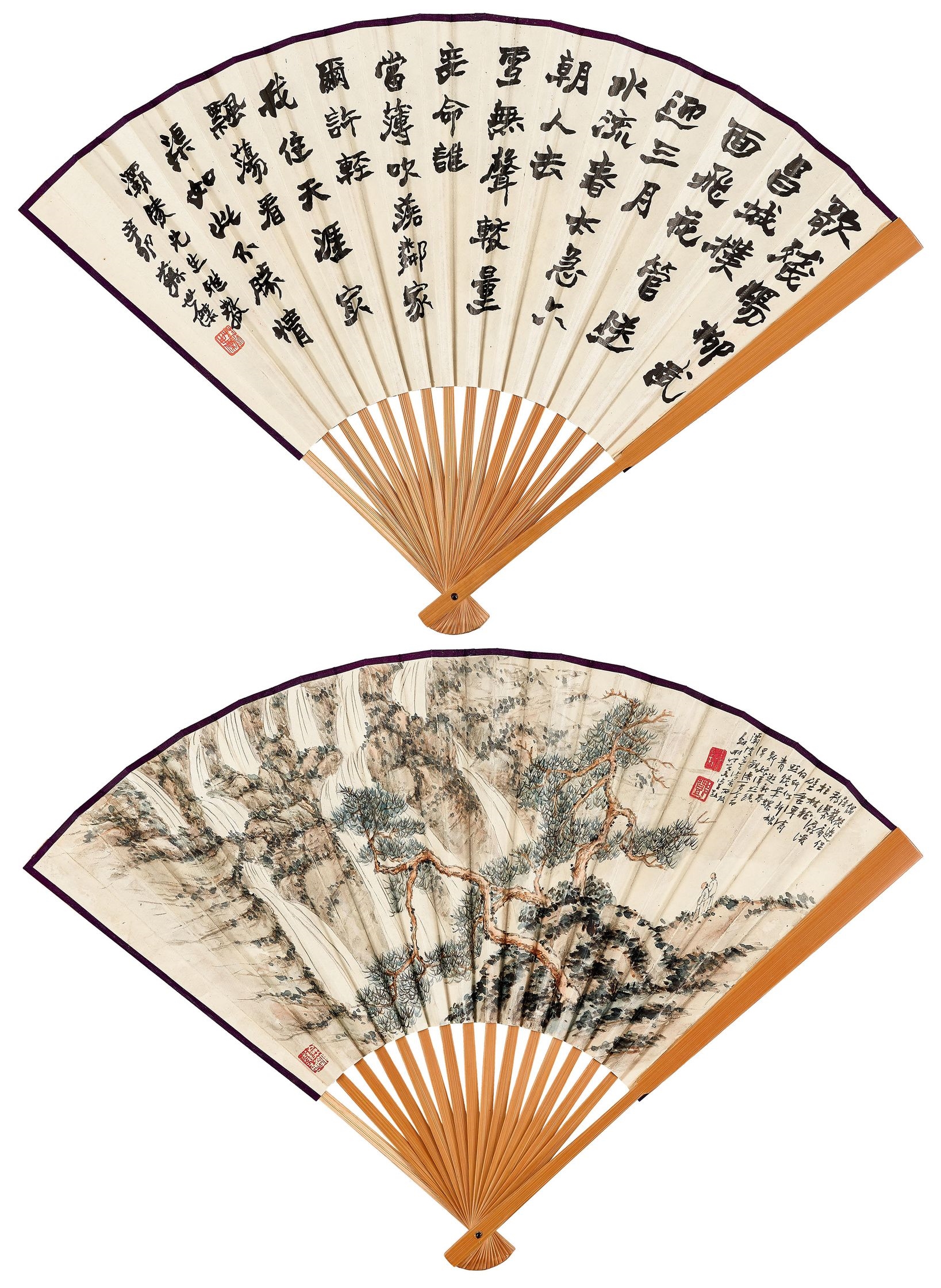 Artwork by Su Shijie, Deng Jiangang, Bride's Pool / Calligraphy in Running Script, Made of ink and colour on paper / ink on paper