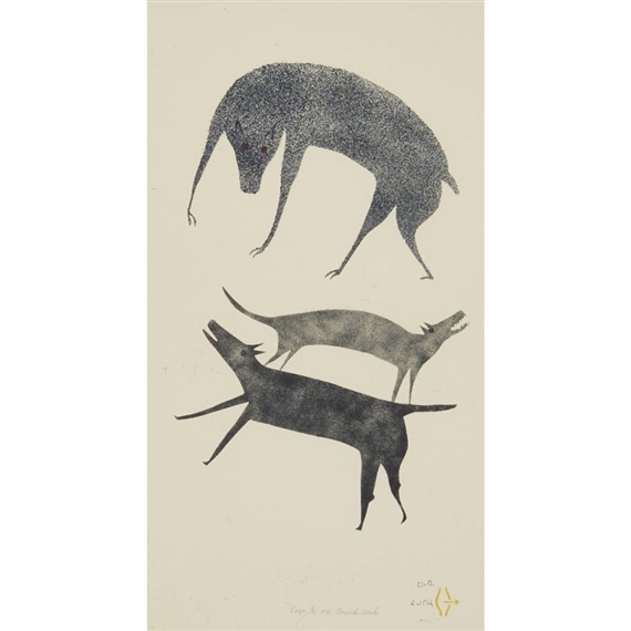 DOGS by Jessie Oonark, 1970