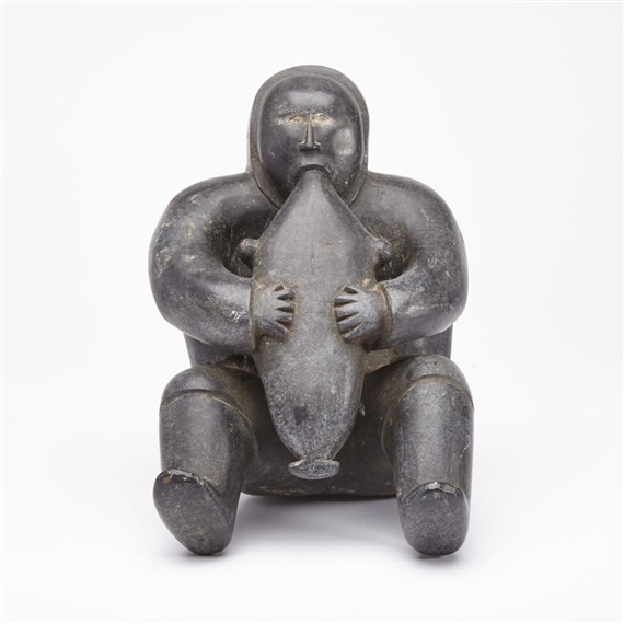 MAN INFLATING SEAL BLADDER by Conlucy Nayoumealook, circa 1958