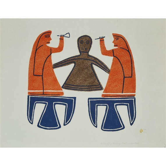 A TERRIFYING CHALLENGE by Jessie Oonark, 1973