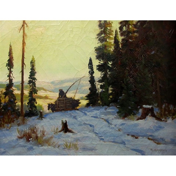 UNTITLED (HAULING FIREWOOD) by Roland Gissing