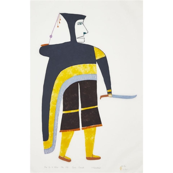 MAN IS A KILLER by Jessie Oonark, 1982